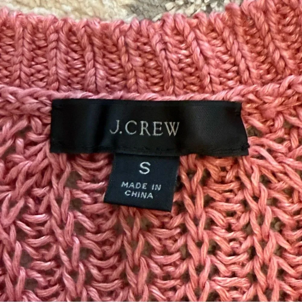 J. Crew Relaxed-Fit 100% Linen Beach Sweater in Pink Size Small